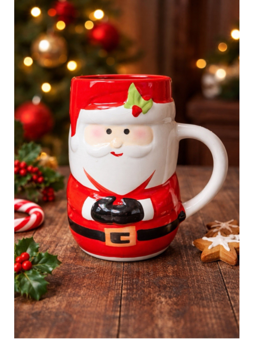 Santa Claus Christmas Mug Bay Island Ceramic Holiday Coffee Cup 6"